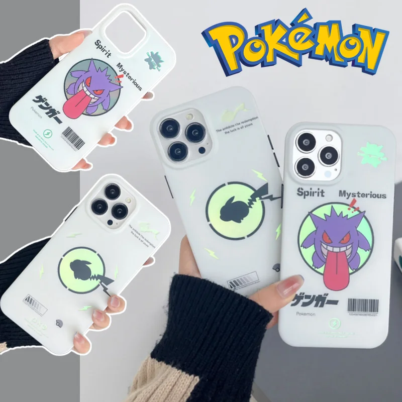 Pokemon Pikachu Gengar Custodia Antiurto Per Telefono Per Iphone 14 13 12 11 Pro Max 11 12 13 14 Promax Plus Custodia Protettiva Per Fotocamera Con Ob