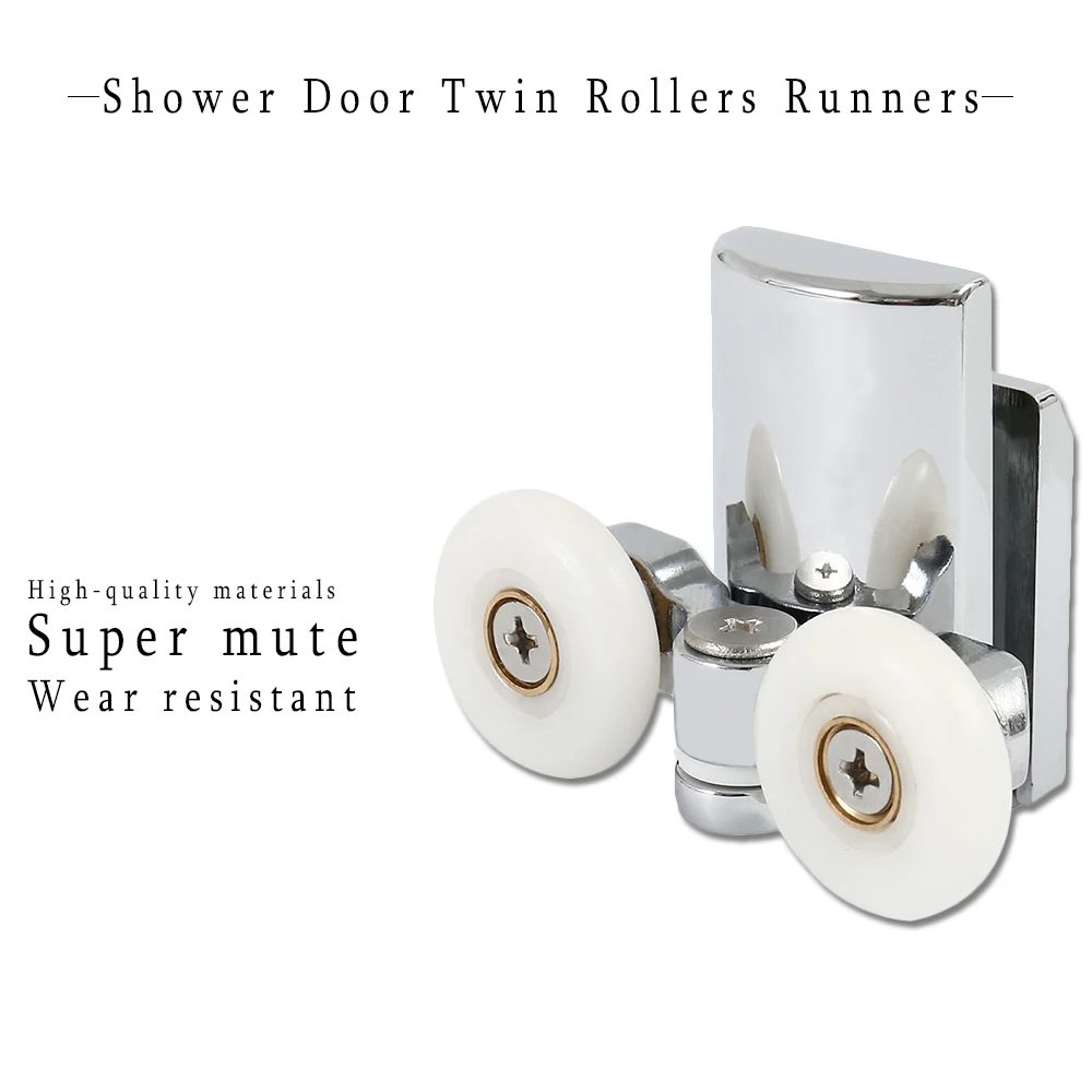 Set of Shower Door Rollers Twin Roller Runners Wheels Pulleys
