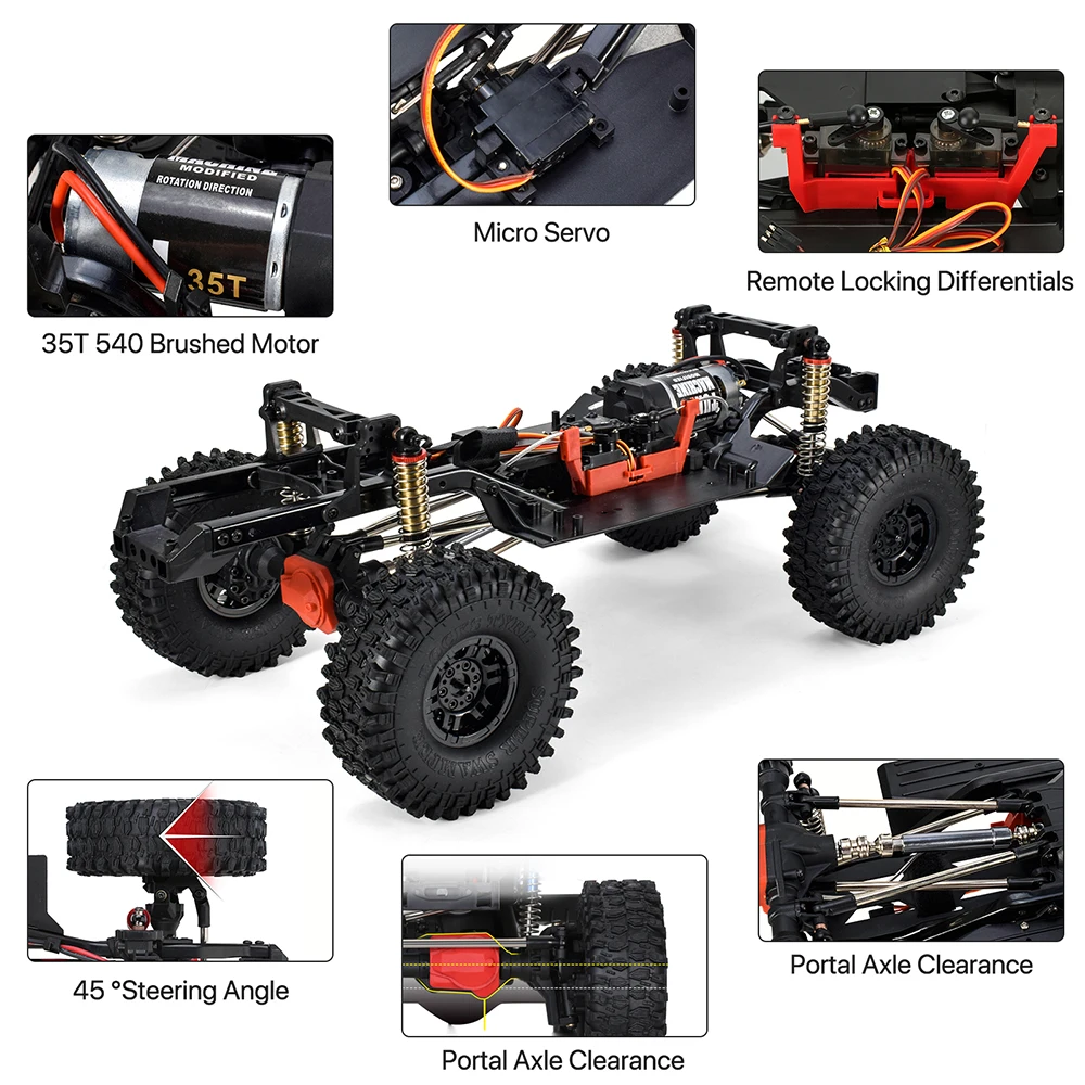 With Tires AUSTARHOBBY RC 313mm 2 Speed Transmission Chassis Frame with Differential Portal Axle for Traxxas TRX 4 1/10 Crawler Car Parts 