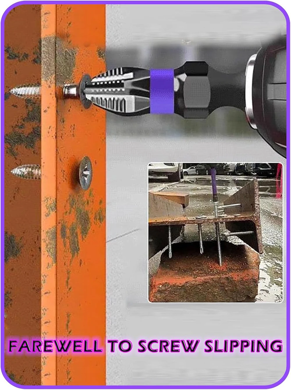 Drill Bit Set 6pcs Magnetic D1 Alloy Steel Impact Resistance Long Cross Driver Bits 1/4in Hex Shank Drills