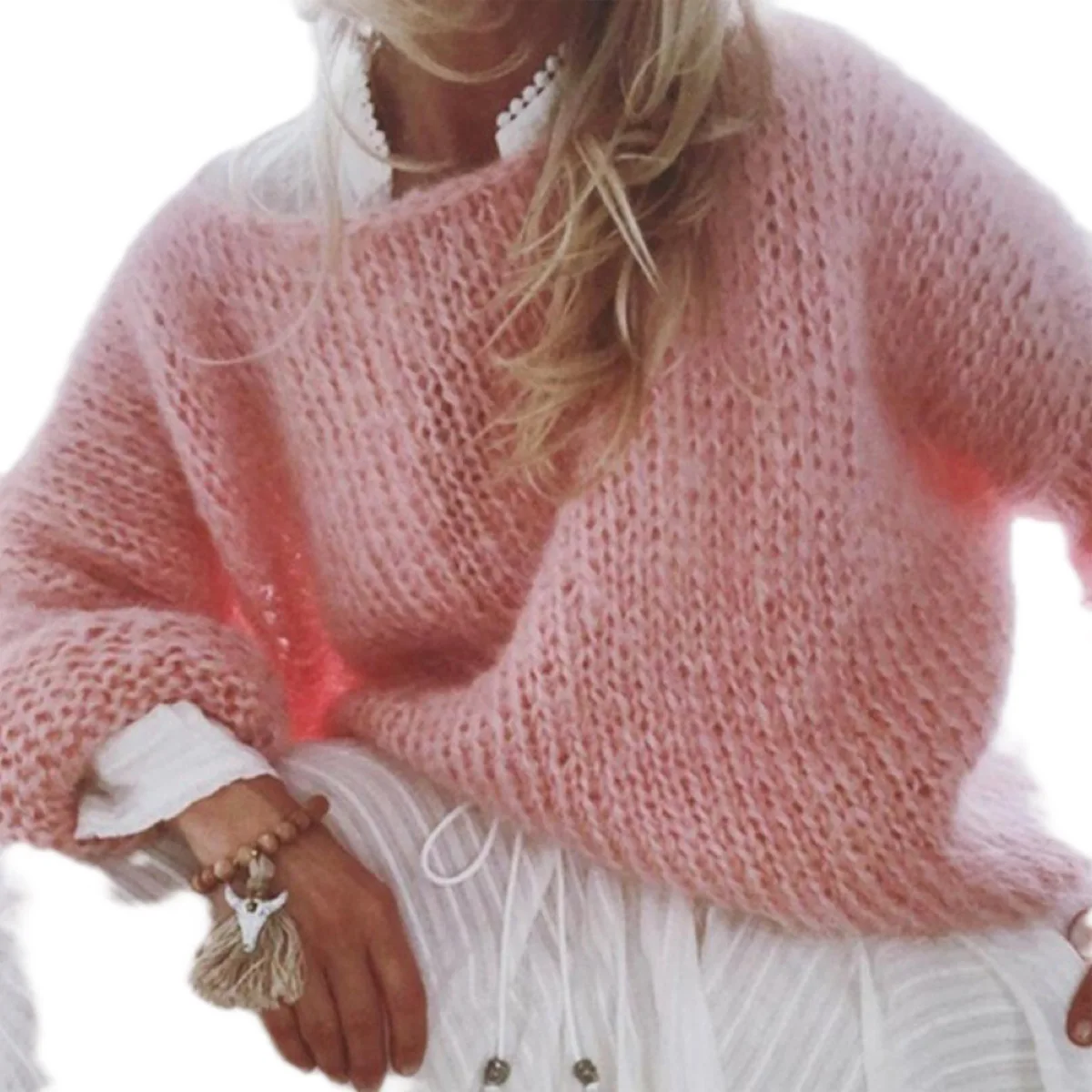 Women Long Sleeve Knitted Sweater Tops Autumn Winter