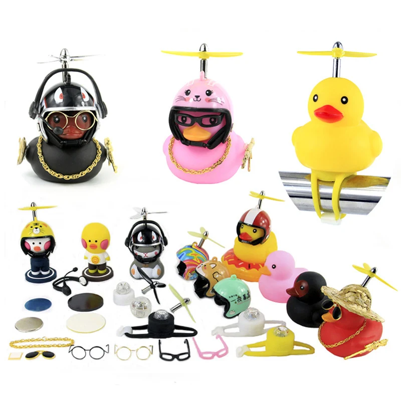 Anatra Di Gomma Per Auto Wonuu Rosa Con Cappello Da Cowboy, Collana, Occhiali E Anello Da Nuoto - Decorazione Divertente Per Cruscotto, Che Squittisce, In Silicone Morbido, Fai Da Te