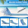 Lounge Chair Mat Set - Adjustable Chairs with Sunbathing Table, Striped Style for Ultimate Relaxation 6