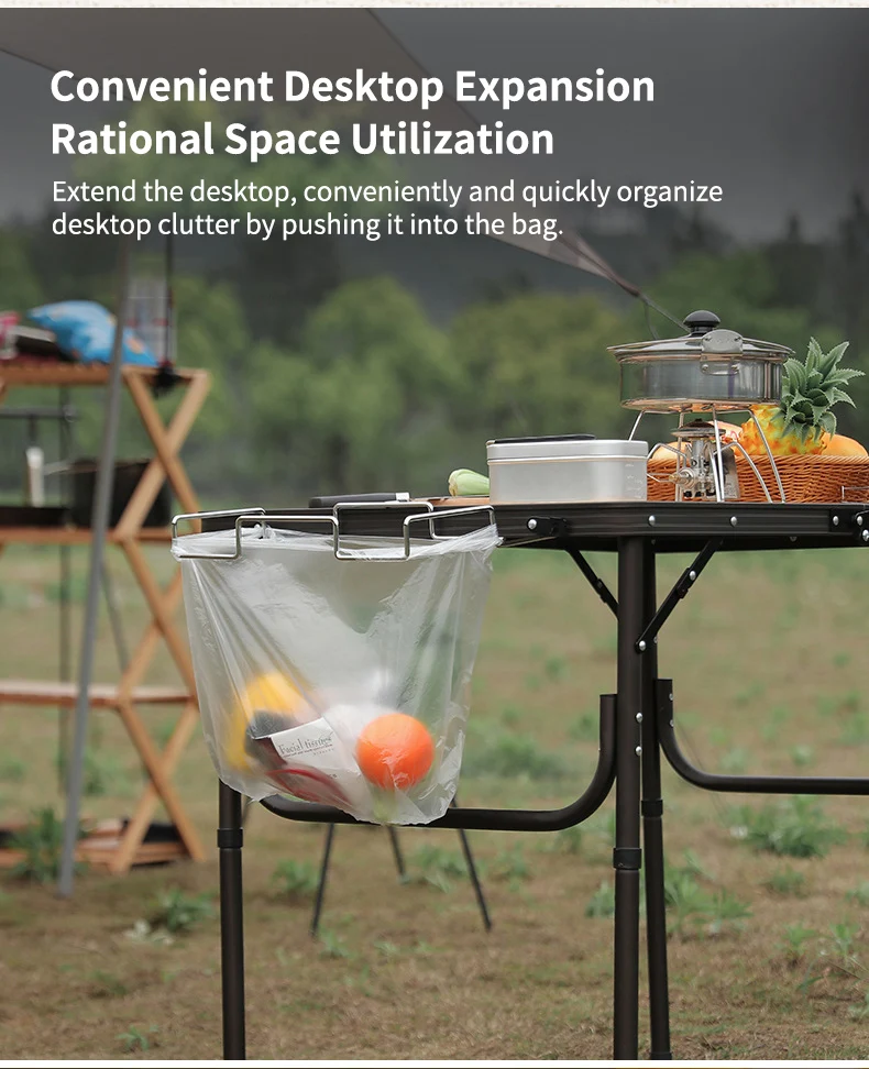 Description Picture 4 of itemFoldable Table Storage Net Storage Net Portable Shelf Bag Stuff Mesh for Picnic Outdoor Camping Barbecue Kitchen Folding Rack