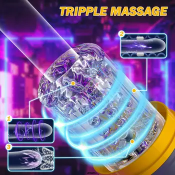 Telescopic Male Masturbator Vagina Masturbation Equipment Sex Toys for Men Goods for Adults Piston Automatic Rotation Mastubator