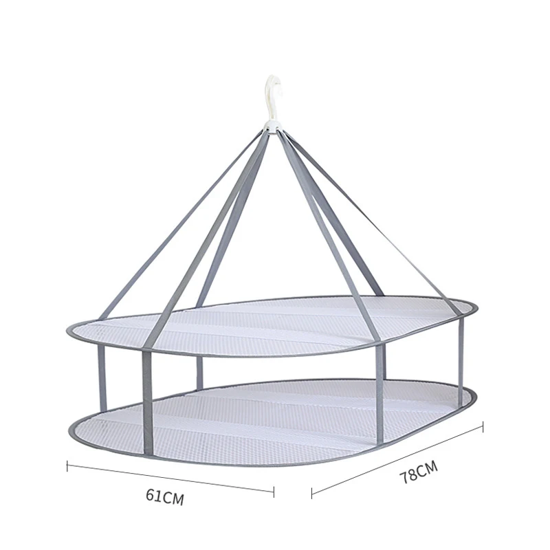Folding Hanging Anti-deformation Sweater Socks Drying Basket Multi-layer Clothes Drying Net Household Plush Doll Drying Net Mesh 4