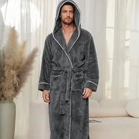 Automne et hiver confortable coton flanelle luxe ouvert tissage vêtements de nuit pour couples hommes chaud peignoir vêtements de nuit vêtements de nuit 1