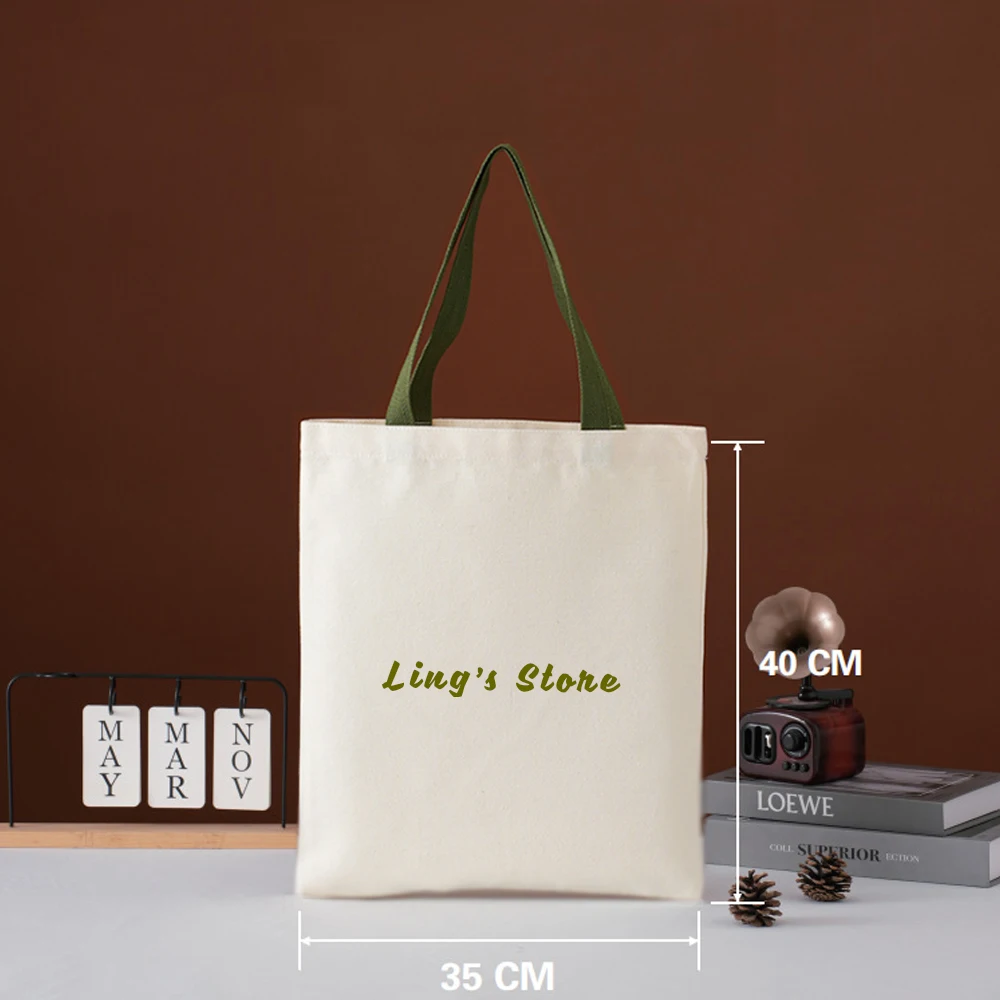 Personalisierbare 35x40cm Canvas-Einkaufstasche, Studenten-Büchertasche, Regenschirm-Organizer, Kaffee-Vakuumbecher, Handy-Baumwoll-Musselin-Schmuckbeutel – Detail 13