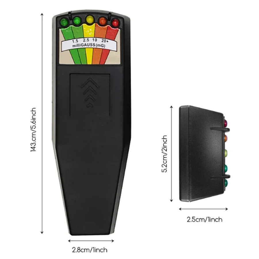 EMF Meter Tester 5-LED EMF Meter Magnetic Field Detector Ghost Hunting Paranormal Equipment Tester Portable Counter