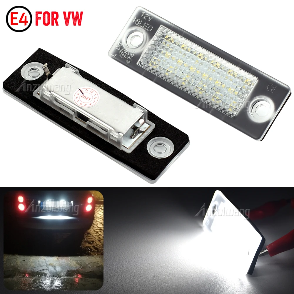 

2x LED Number License Plate Light Lamps For VW Caddy MK3 Jetta Golf Plus Syncro MK5 Passat B5.5 B6 Touran MK1 Transporter T5 T6