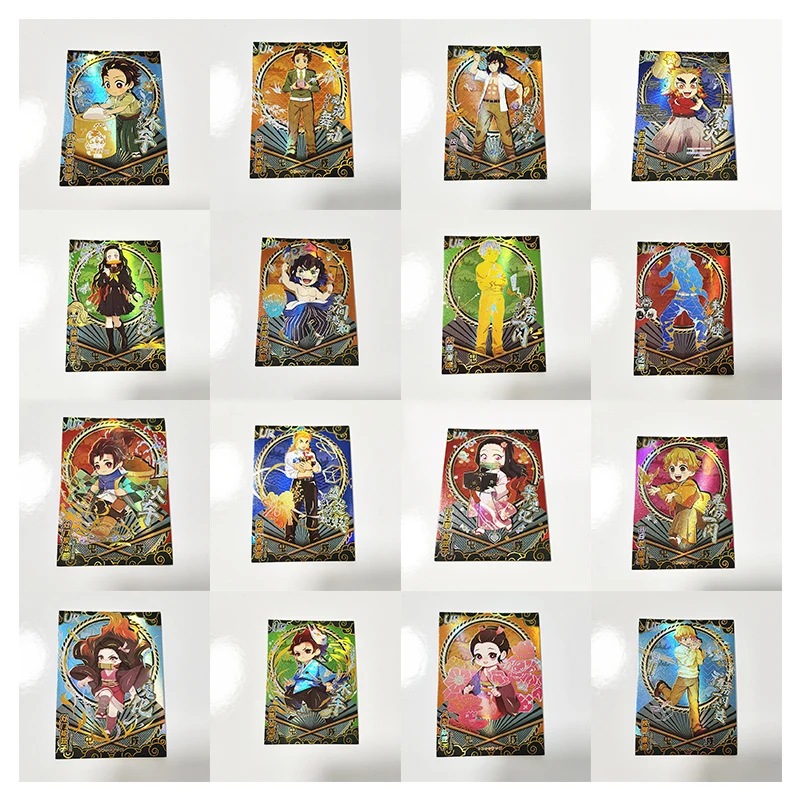 

Anime Demon Slayer Rare Ur Flash Card Agatsuma Zenitsu Hashibira Inosuke Nezuko Collectible Solitaire Christmas Birthday Gift