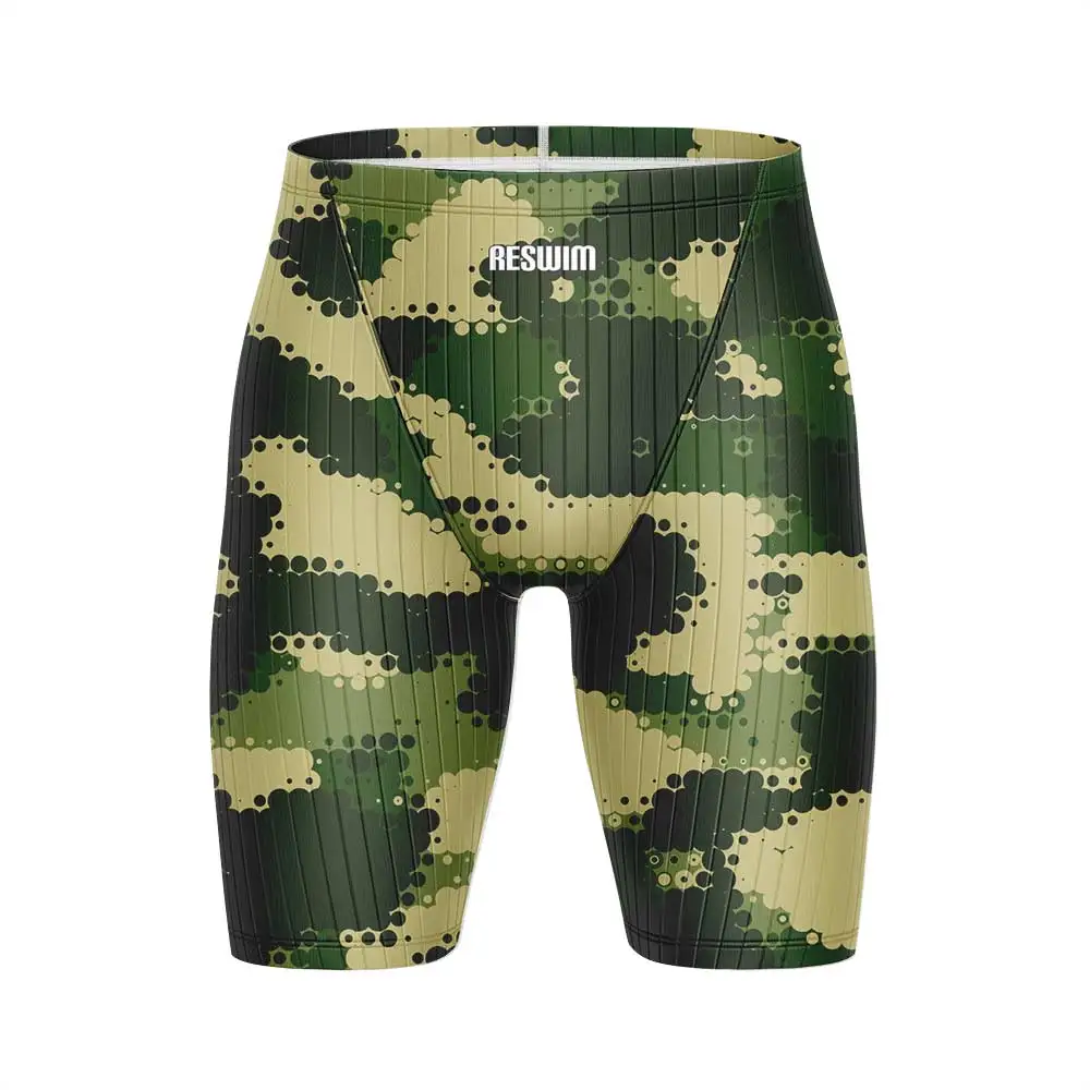Summer Men's Jammer Swimsuit Training Swim Shorts Trunks Beach Tights Swimming Pants Quick Dry Contest Running Surf Swimwear