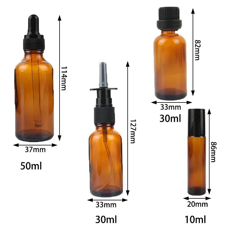 10ml/30ml/50ml Glass Dropper Bottles/ Travel Refillable Bottles Essential Oil Containers for Cosmetic Perfume Essential Oils