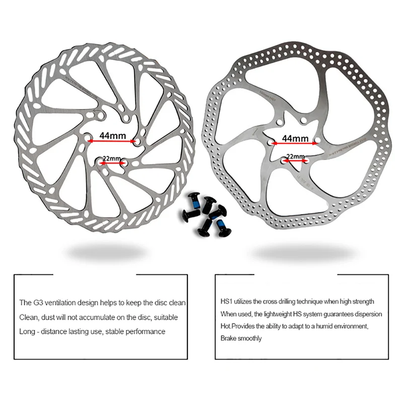 2Pcs Bicycle Brake CS Sweep Disc Brake Block Lining Rotors MTB Bike Pad160/180/203mm With12 Bolts System Disc Bike Parts