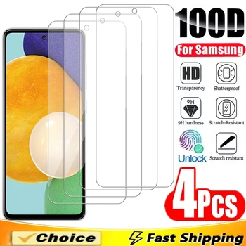 4Pcs Screen Protector for Samsung A56 A55 A36 A35 A54 A53 A52 A34 A33 A16 A13 A14 A15 A52S A32 A26 A51 S10E S20FE Tempered Glass 1