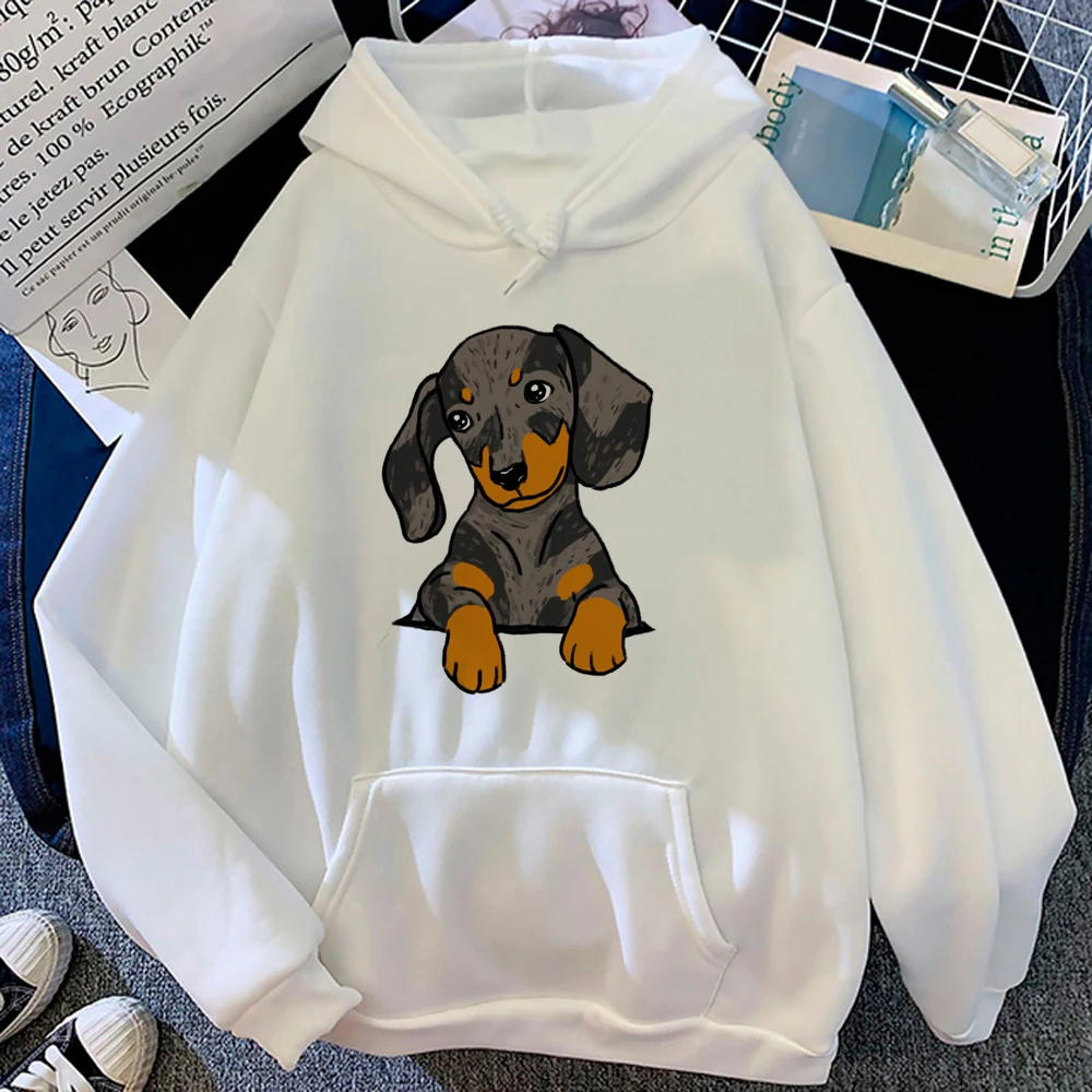 

Dachshund hoodies women sweat y2k streetwear Fleece anime clothes tracksuit female vintage Pullover