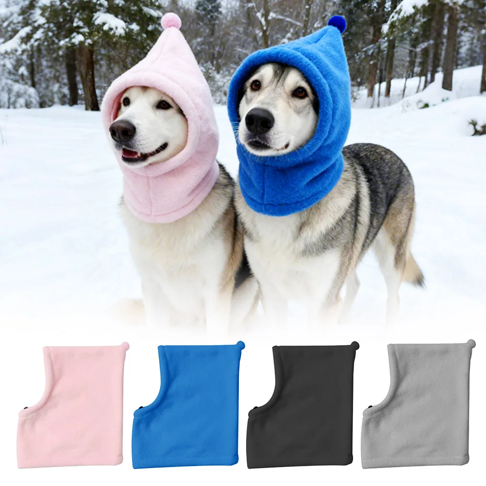 Funny Polar Fleece Pet Hat Soft Warm For Labrador Golden Retriever Large Medium Dogs Cats Winter Outdoor Christmas Pet Accessory