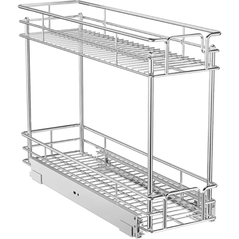 Pull Out Spice Rack for Narrow Cabinet (8&frac12;" W X 21" D),2 Tier Slide