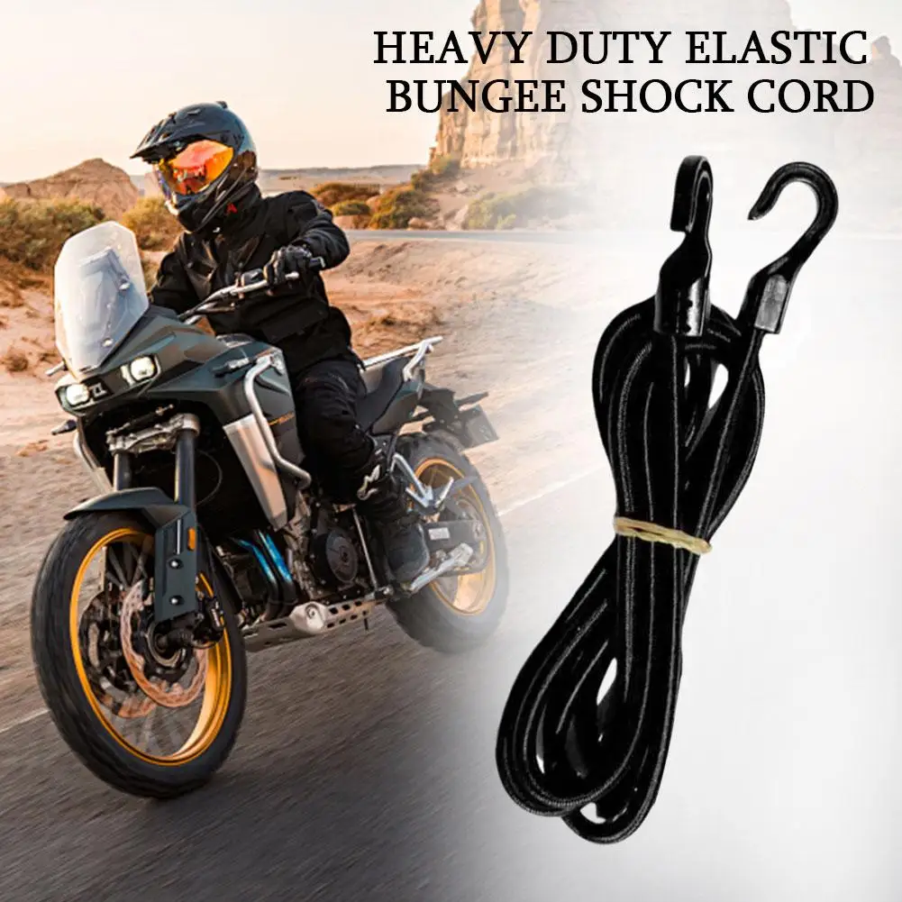 1m/1.5m/2m Heavy Duty Elastic Bungee Shock Cord Strap Hook Canoe Tie Bikes Rope Stretch Boat Tent Kayak Luggage Car Plastic J3W1