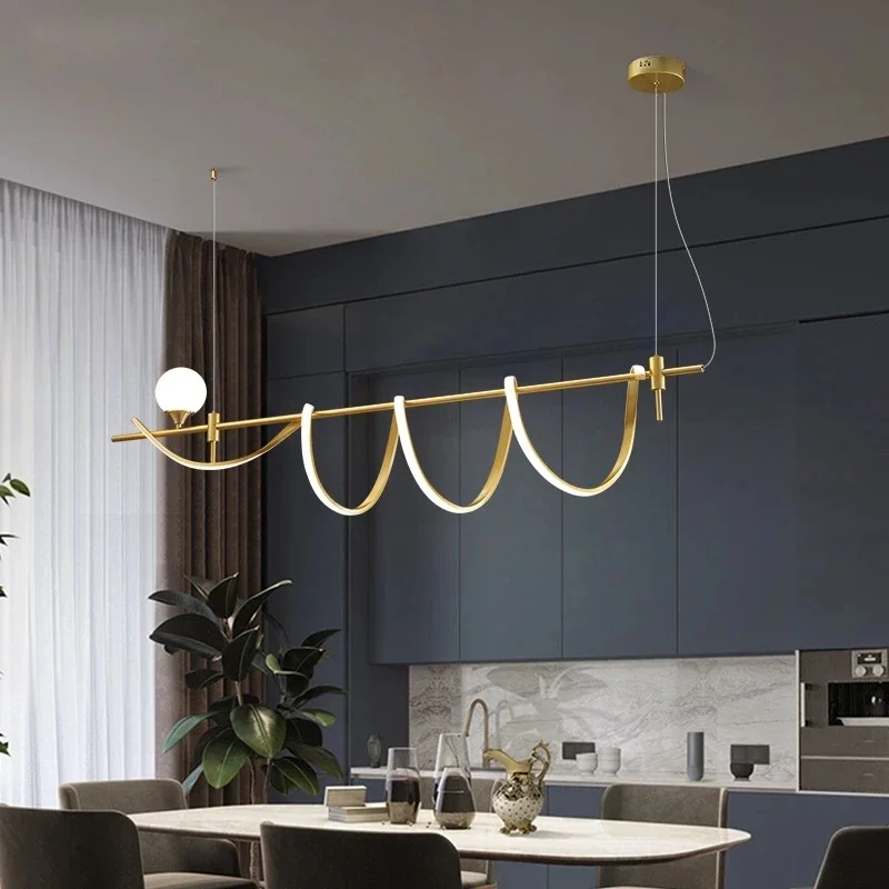 

Aluminum Screw White Glass Shaped Kitchen Table Chandelier Dining Living Room Bedroom Suspension LED Indoor Lighting Decoration