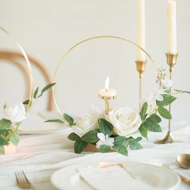 Gold Floral Hoop Stand 3