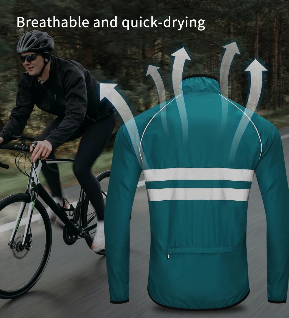 Cycling Jacket Man Windproof Waterproof Reflective Ultralight MTB Mountain Bicycle Windbreaker