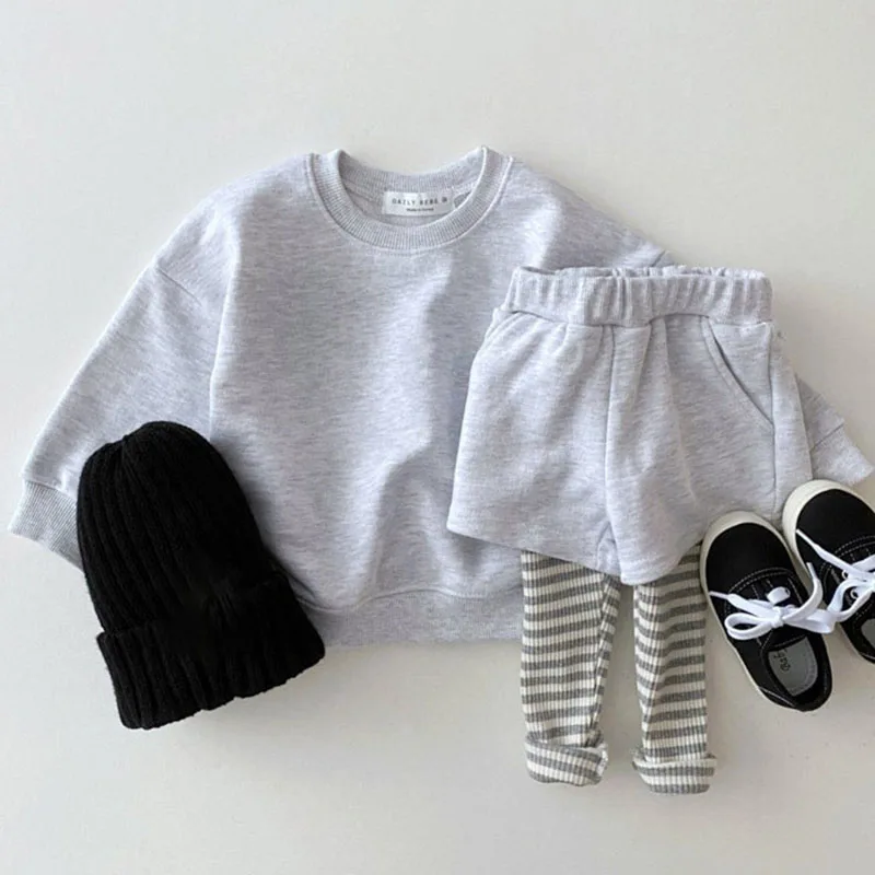 Baby Boys Solid Hoodies and Pants Set Casual Sweatshirts