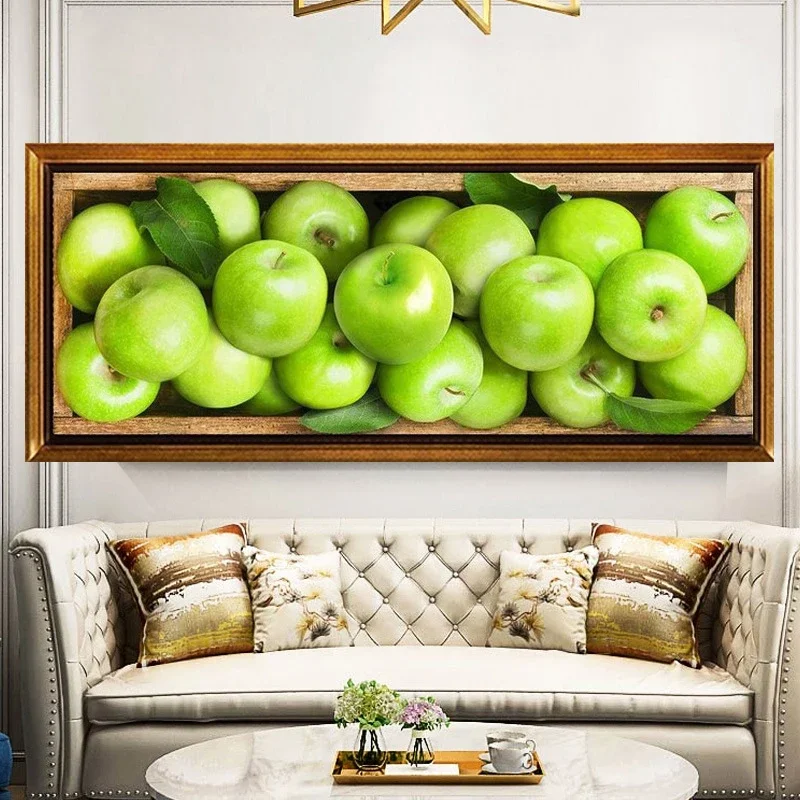 5D DIY Diamond Painting Red Apple Full Diamond Embroidery Green Apple Cross Stitch Kits Restaurant Office Home Decor diamond painting