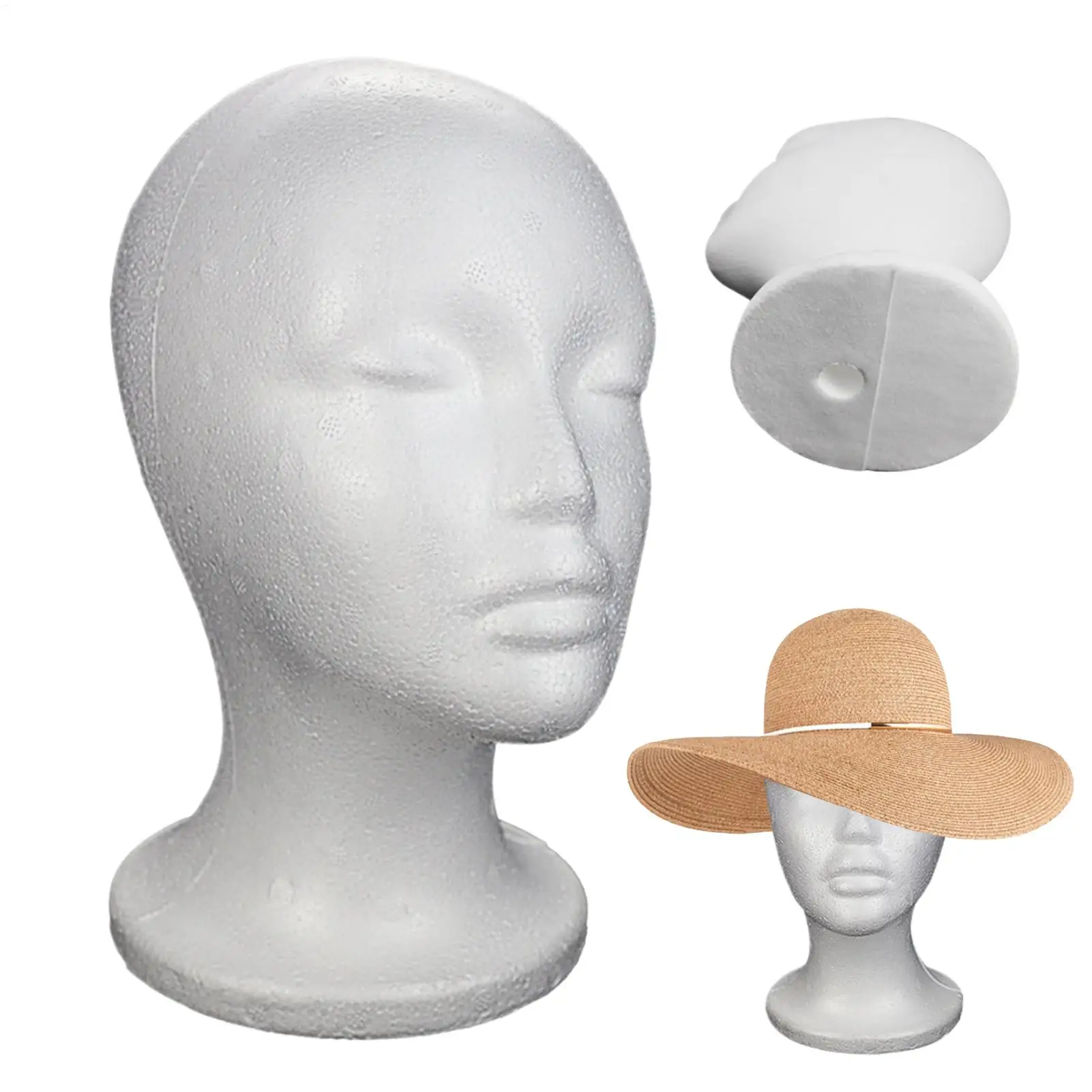 1pcs Foam Mannequin Head Hat Display Head Model Portable Foam Mannequin Model for Hat Wig Costume Glasses Jewelry Salon