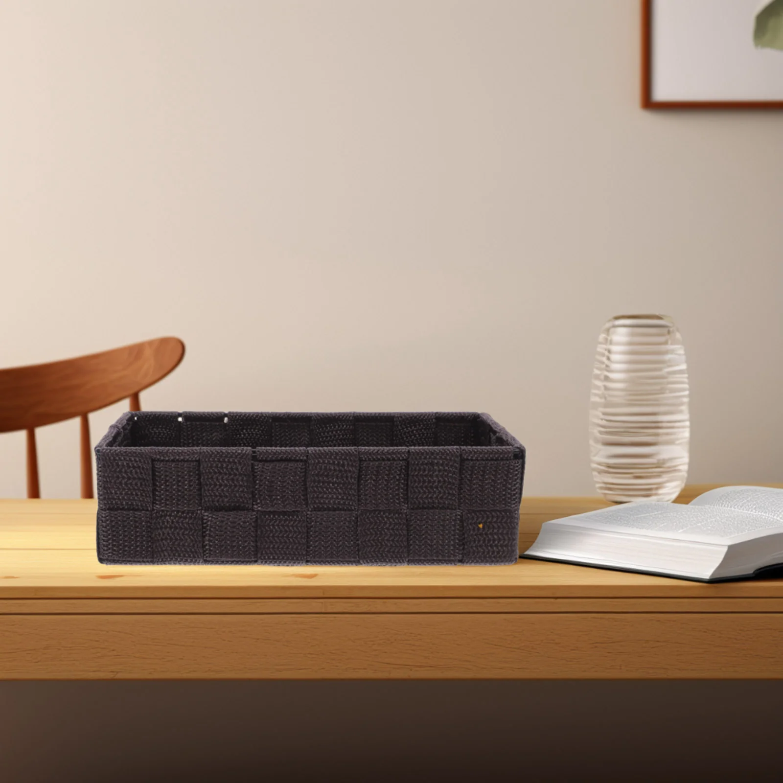 Multifunctional Nylon Fabric Storage Basket Desktop ganizer Woven Tray Shelves Square Containers Bathtub Trays Rattan Napkin