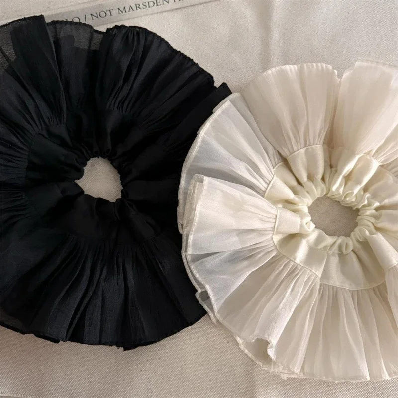Large Solid Color Hair Scrunchies - Elastic Ponytail Holders & Accessories