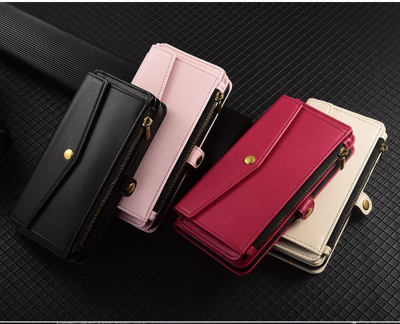 Crossbody Flip Wallet Phone Case with Stand and Card Slot
