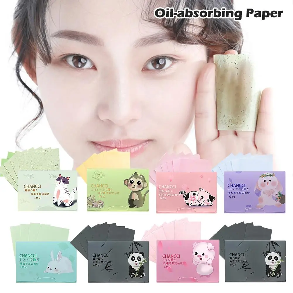 Facial Oil Suction Paper 100 Portable Withdrawable Oil Paper Tablets Facial Fragrance Absorbing Shine Controls Q0D1 face oil absorbing paper