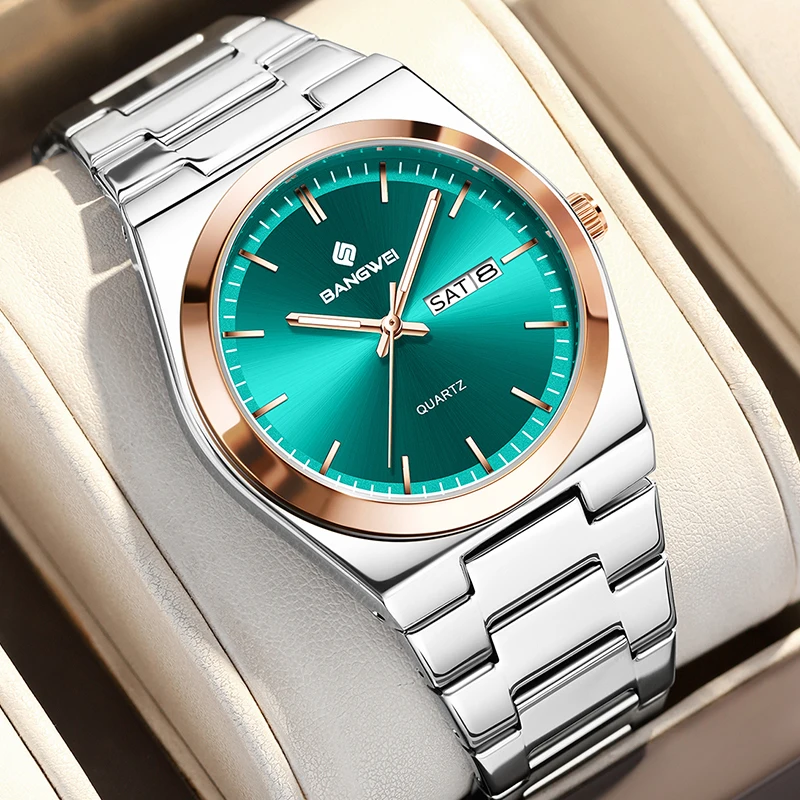 BANGWEI Luxury Men Watch Fashion Business Waterproof Luminous Watch Men Outdoor Sports Weekend Date Quartz Wristwatches For Men