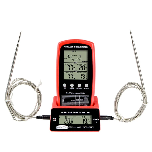 Digital BBQ Meat Thermometer Wireless Probe Grill Oven Portable Food  Thermomet Remote Timmer Picnic Barbecue Thermometer Outdoor - AliExpress