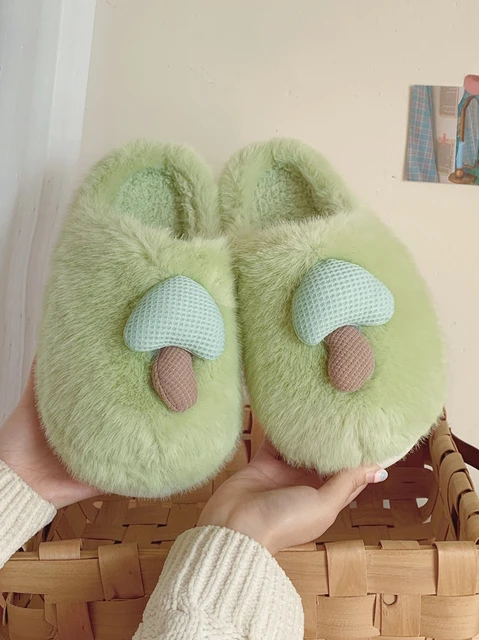 MUSHROOM SOFT PLUSH COMGY COZY RETRO SLIPPERS | LORLIE – Lorlie