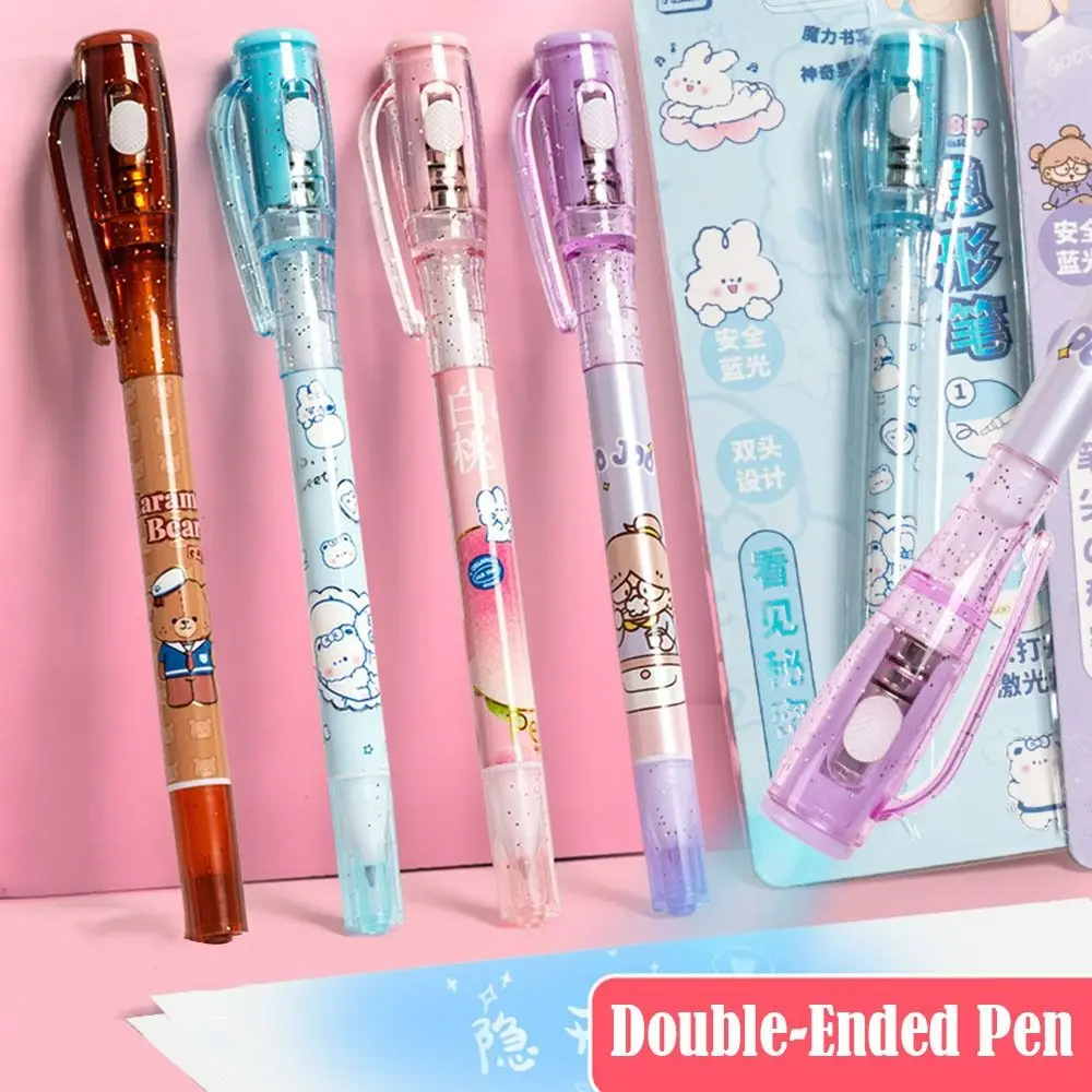 

4Pcs Creative Double-Ended Pen Ballpoint Pen Magic UV Light Pen Invisible Ink Pen Secrect Message Pen Student Writing Tool