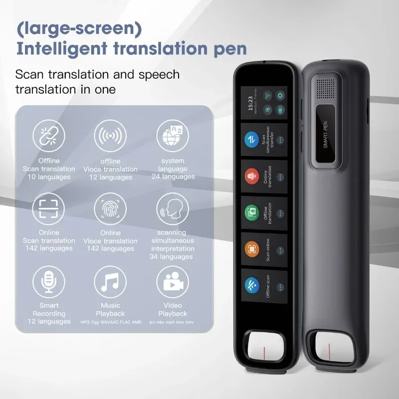 142Languages Vietnam Hebrew Thai Polish Read Scan Pen Offline Voice Translation 3.76 Inch Dictionary Point Online AI Translator translation pen