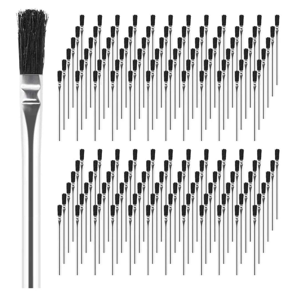 

Acid Brush, 144 Count 3/8 Inch Acid Flux Brushes with Tin-Plated Handle and Natural Bristle, for Soldering, Woodworking