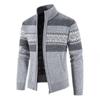 2024 New Men's Sweaters Autumn Winter Warm Cashmere Wool Zipper Cardigan Sweaters Man Casual Knitwear Sweatercoat Male Clothe 1