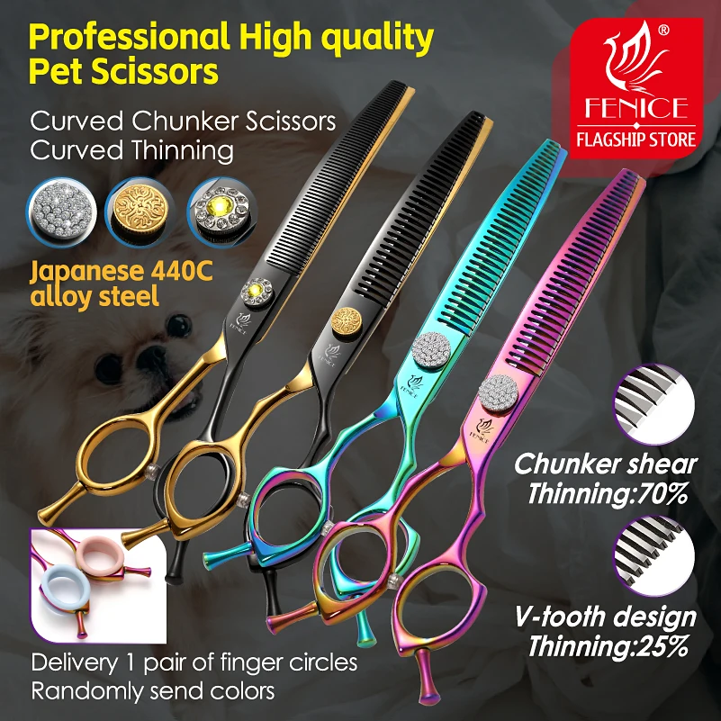 Fenice high-end 7.25 inch professional dog grooming scissors