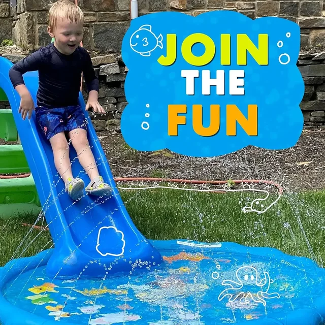 3-IN-1 Splash Pad Sprinkler for Kids & Baby Pool for Learning Toddler Sprinkler Pool Outdoor Water Toys Inflatable Splash Pad 1