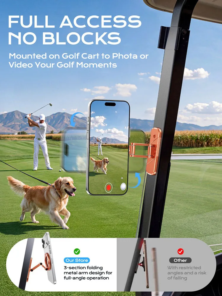 Magnetic Dual-Magnet Phone Holder with 360° Adjustable Tri-Axis