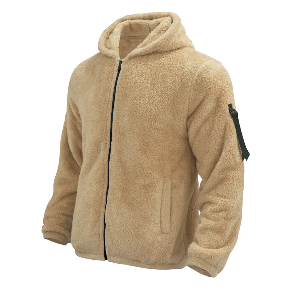 Affordable Fashion High Quality Jacket Winter Coat Casual Fleece Work Jacket Hooded Outwear Solid Color Thermal
