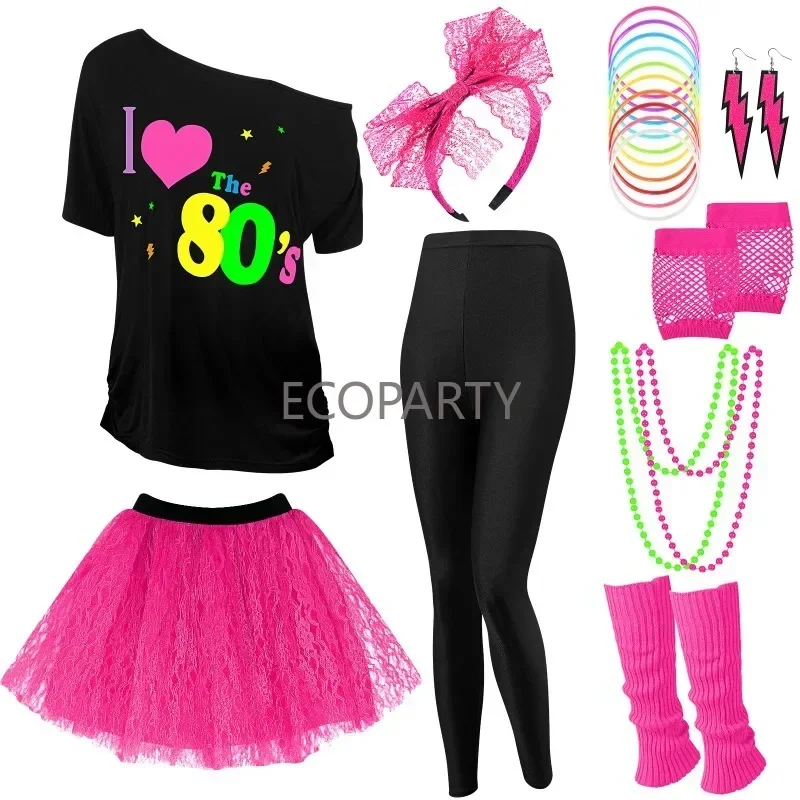 Costume Années 80 Pour Femme – Maille, Accessoires Néons, Tenue Fête Thème Rétro