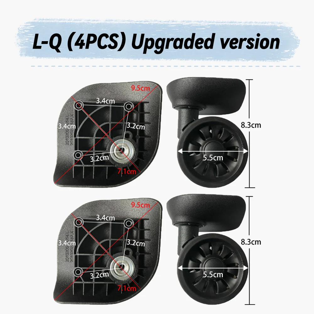 For Hongying L-Q Universal Wheel Replacement Suitcase Rotating Smooth Silent Shock Absorbing Wheel Accessories Wheels Casters