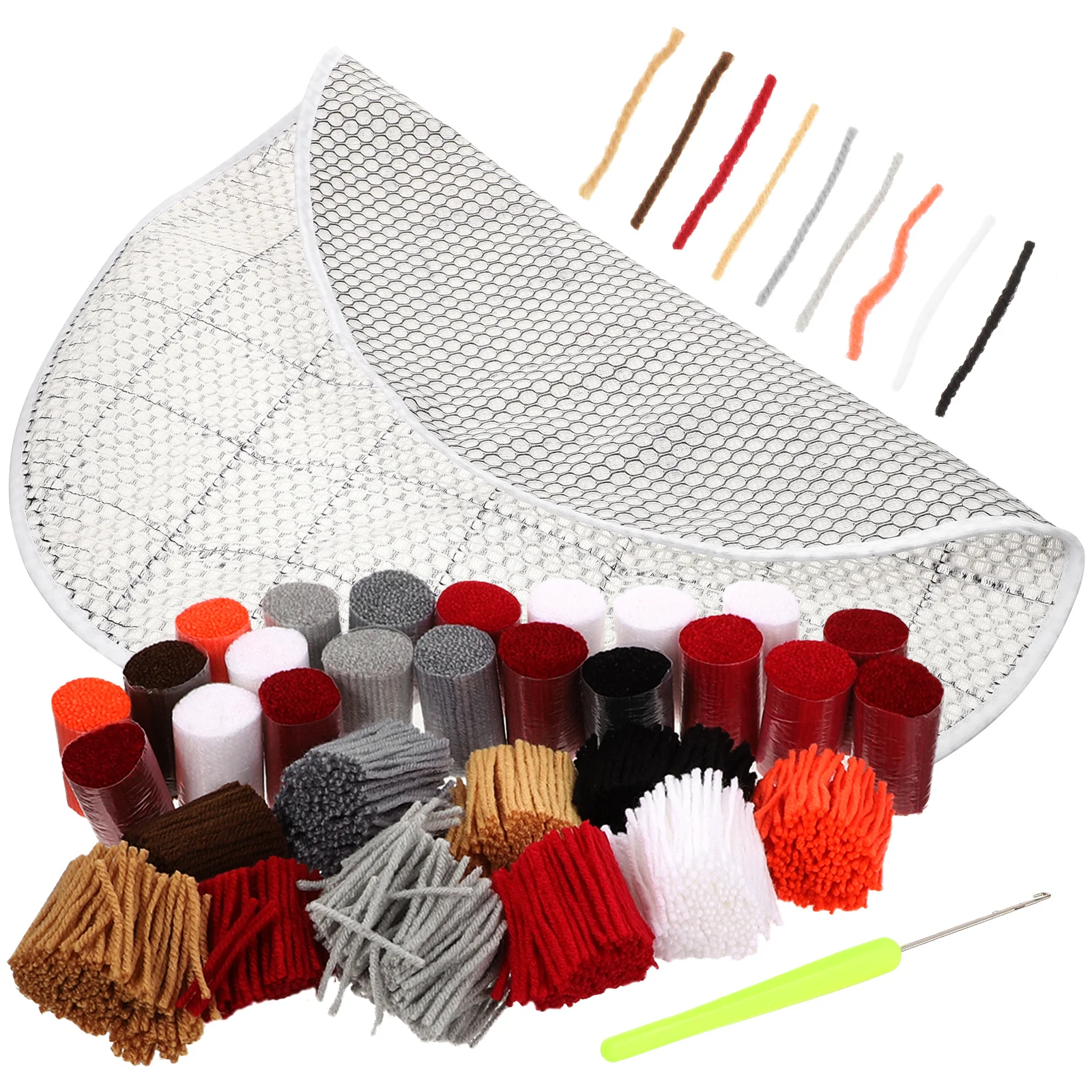 

DIY Crochet Rug Carpet Embroidery Kit Tools Fiber Hand-made Project Crafts Supplies Handmade Embroidered Material Package
