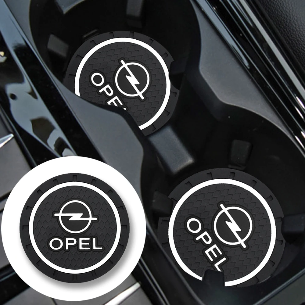 For Opel Astra J K Corsa Vectra D Zafira B Insignia Mokka PVC Car Coaster Water Cup Anti-Slip Silicone Pads Interior Accessories