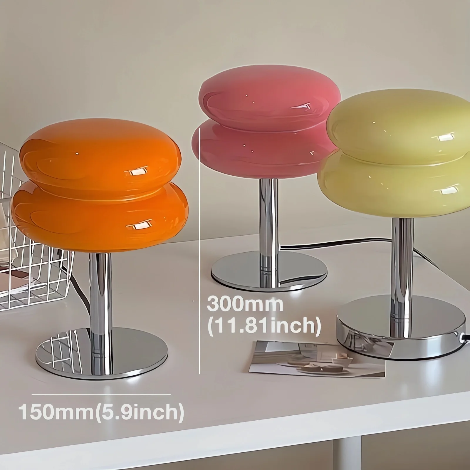 Glass Egg Tart Table Lamp Dimmable USB Powered Ambient Light for Living Room Bedroom and Home Office Perfect for Bedside Lamp 4