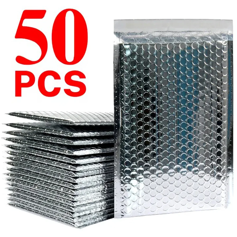 Silvery Bubble Metallic Shipping Envelopes - Small Business Packaging Supplies